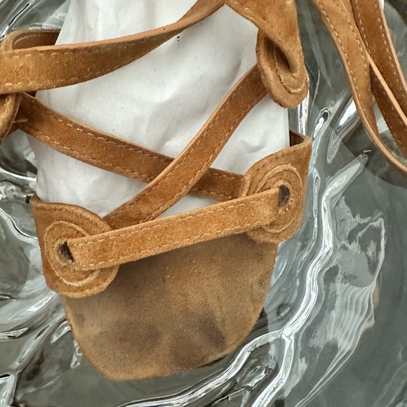 Sandro Suède Sandals, Cognac Color, Size 38 - Picture 6 of 10